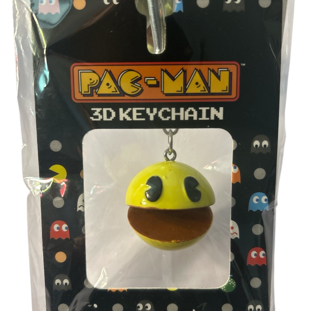 Yellow Pac-Man Keychain Charm - Picture 2 of 2